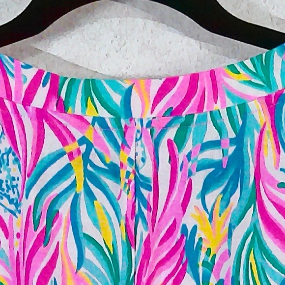 MWOT Lilly Pulitzer Kelp Me Midi Dress Multi Colors Puff Sleeves Size Large - Picture 10 of 10